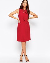 Thumbnail for your product : Warehouse Tie Neck Detail Swing Dress
