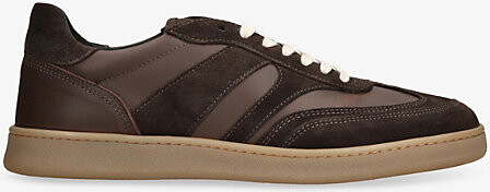 COLLEGIUM Mens Dark Brown Court III Leather Trainers Eur 43 / 9 Uk Men