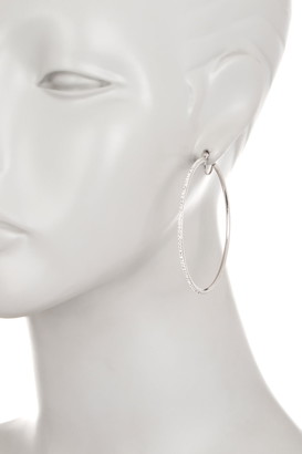 Candela Sterling Silver Pave Swarovski Crystal 60mm Hoop Earrings