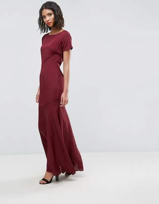 ASOS Design Cut Out Back Maxi Dress With Seam Detail