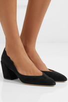 Thumbnail for your product : Chloé Laurena Scalloped Suede Pumps