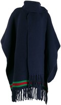 Thumbnail for your product : Gucci chunky knit stripe detail poncho