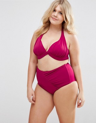 ASOS Curve CURVE Mix & Match Highwaist Bikini Bottom with Wrapped Front and Support