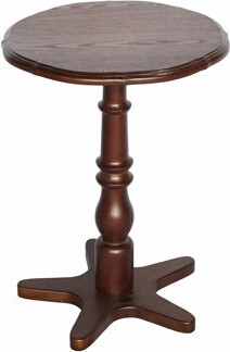 Charlton Home 15.75 Inch Round Small End Table Wooden Pedestal Side Coffee Tables Vintage Accent Nightstand For Living Room Bedroom Entryway