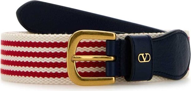 Valentino VLogo Signature Striped Belt