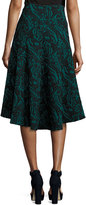 Thumbnail for your product : Catherine Malandrino Velvet Jacquard High-Low Skirt, Black Pattern
