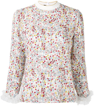 Mother of Pearl White) - floral print blouse