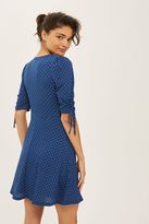 Thumbnail for your product : Topshop Spot ruched tea dress