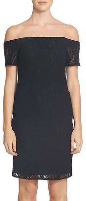 1 STATE Off-The-Shoulder Lace Sheath Dress