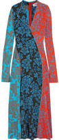 Thumbnail for your product : Diane von Furstenberg Paneled Printed Silk Maxi Dress - Blue
