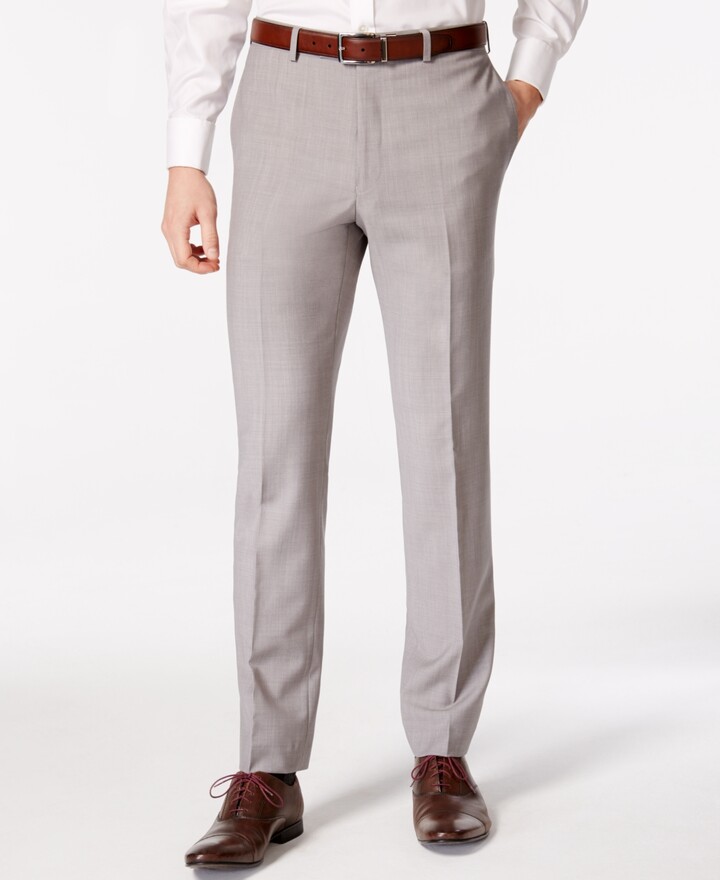 Calvin Klein Men's Solid Classic-Fit Suit Pants - ShopStyle