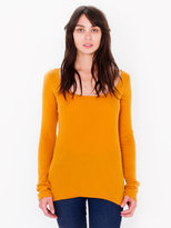 Thumbnail for your product : American Apparel Sheer Rib Long Sleeve Scoop Neck