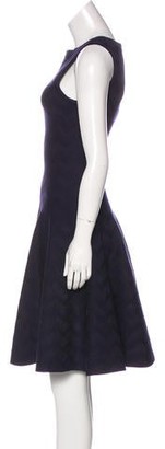 Alaia Fit and Flare Knee-Length Dress Navy