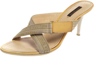 Leather sandal Louis Vuitton White size 38 EU in Leather - 35433945