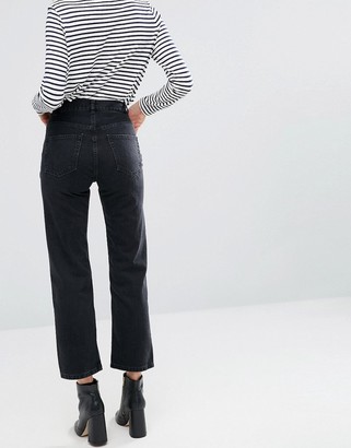 ASOS Florence Authentic Straight Leg Jeans in Washed Black