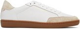 Thumbnail for your product : Saint Laurent White Perforated Low-Top Sneakers