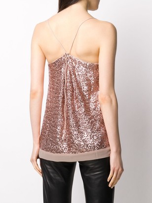 Semi-Couture Sequin-Embellished Sleeveless Top