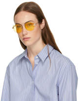 Thumbnail for your product : Garrett Leight Silver Beaumont Aviator Sunglasses