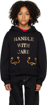 Thumbnail for your product : Moschino Kids Black 'Handle With Care' Hoodie
