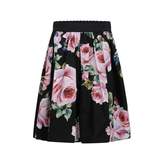 Thumbnail for your product : Dolce & Gabbana Dolce & GabbanaGirls Black Rose Print Skirt