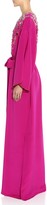 Thumbnail for your product : Marchesa Beaded Long Sleeve Silk Crepe Caftan