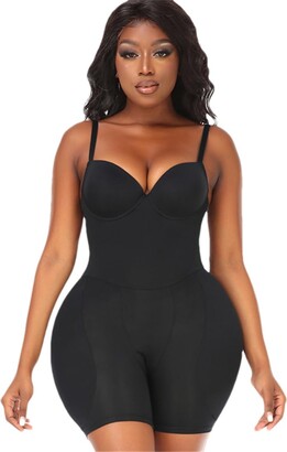 Adhdyuud Body And Backless Bra Bodysuit With Cups Push Up Girdle