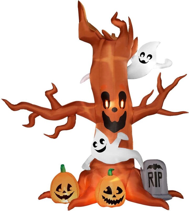 Joyfy 8 Ft. LED Halloween Tree, Ghost, and Pumpkin Inflatable