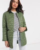 Thumbnail for your product : Barbour Erin quilted coat in sage green
