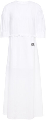 MM6 MAISON MARGIELA Ruffle-trimmed Printed Cotton-jacquard Midi Dress