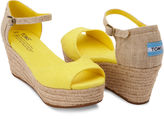 Thumbnail for your product : Toms Yellow Linen Mix Vegan Women's Platform Wedges
