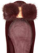Thumbnail for your product : Ferragamo Varina Mink Fur Bow Ballet Flats