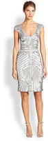 Thumbnail for your product : Theia Sequined V-Neck Dress