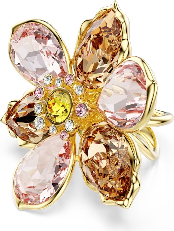 Swarovski Idyllia Multicolored Gold-Tone Plated Motif Ring
