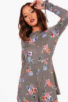 Thumbnail for your product : boohoo Check And Floral Tee Style Playsuit