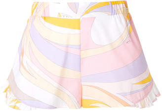 Emilio Pucci ruffle-trim printed shorts