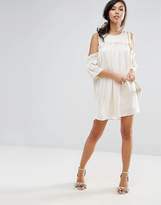 Thumbnail for your product : Fashion Union Cold Shoulder Dress With Frill