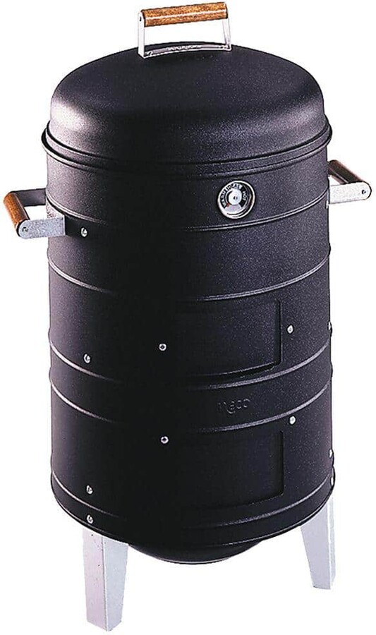 Double Grid Charcoal Water Smoker in Black