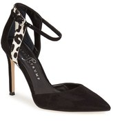 Thumbnail for your product : Ivanka Trump 'Geesly' Ankle Strap Pointy Toe Pump (Women)