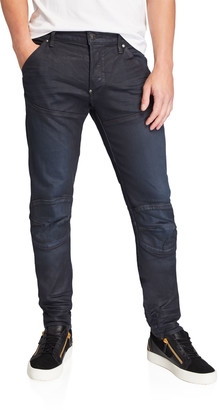 G Star Men's 3-D Elto Slim Dry-Wax Moto Jeans