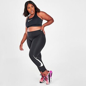 Nike Women's Swoosh Run Mid-Rise Cropped Running Leggings (Plus Size) -  ShopStyle