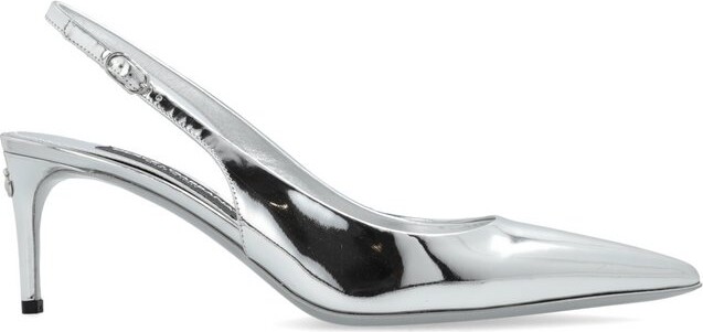 Dolce & Gabbana Logo Plaque Slingback Pumps