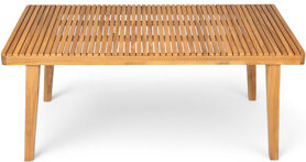 Wood 69" Outdoor Dining Table, Slatted Top For An Elegant Vibe, 300 Lbs Weight - Holding, Good Garden Gatherings Table With Surface, Great Patio Decor