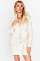 Thumbnail for your product : Nasty Gal Womens Long Sleeve Tie Dye Mini Shirt Dress - Beige - 12