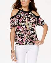 Thumbnail for your product : Thalia Sodi Floral-Print Cold-Shoulder Top, Created for Macy's