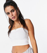 Thumbnail for your product : ASOS Petite DESIGN Petite organic cotton crop bandeau top in white