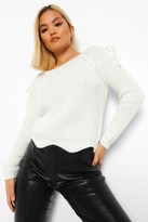 Thumbnail for your product : boohoo Petite Lace Up Detail Sweater
