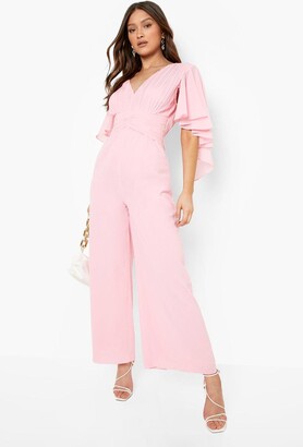 Boohoo Maternity Halterneck Wide Leg Jumpsuit in Hot Pink Pink Womens Jumpsuits and rompers Boohoo Jumpsuits and rompers 