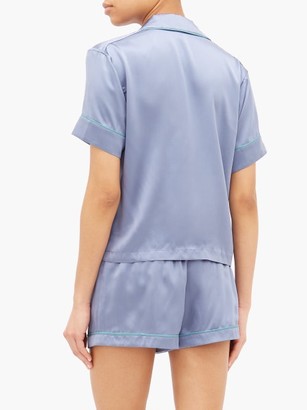 Araks Shelby Piped Silk Pyjama Shirt - Blue