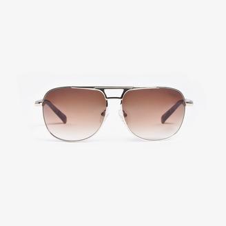 GUESS Gold-Tone Aviator Sunglasses With Tortoiseshell Temples