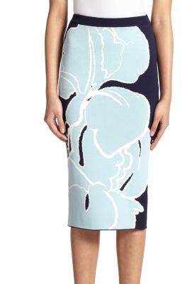 Timo Weiland Hayley Floral Knit Pencil Skirt